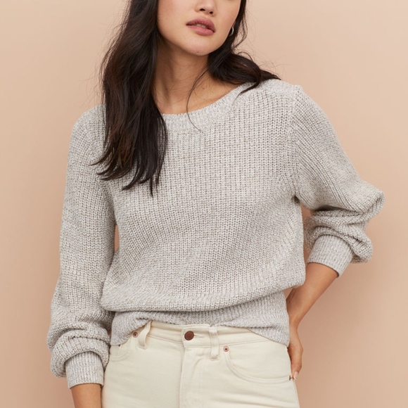 H&M Rib-Knit Sweater Size M Salmon LIKE NEW - Picture 3 of 5